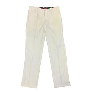 Aristo 18 Pants Mens 36 White Regular Fit Straight Leg Wicking Reno Golf Zip Fly